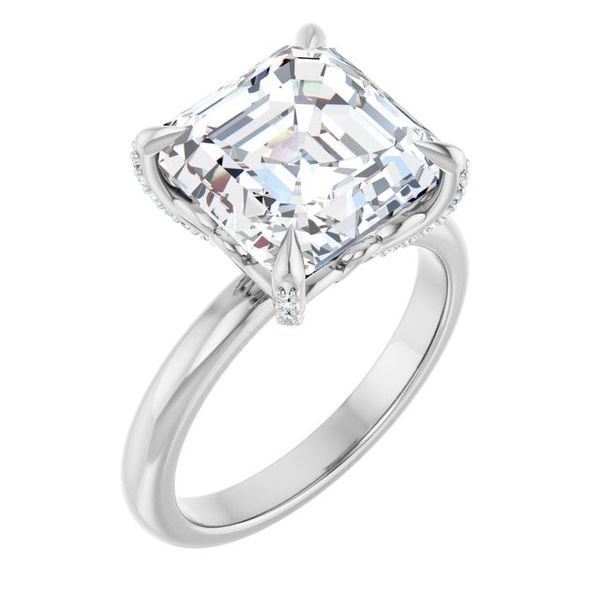 Claw-Prong Accented Engagement Ring