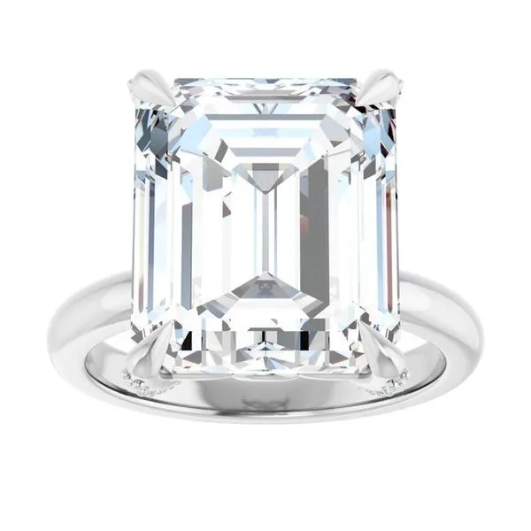 Claw-Prong Accented Engagement Ring Image 3 Hudson Valley Goldsmith New Paltz, NY