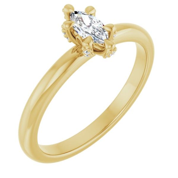 Claw-Prong Accented Engagement Ring