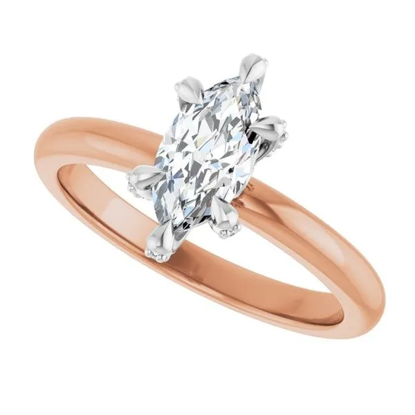 Claw-Prong Accented Engagement Ring Image 5 Hudson Valley Goldsmith New Paltz, NY