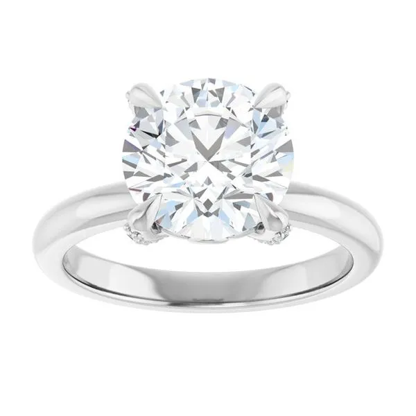 Claw-Prong Accented Engagement Ring Image 3 The Jewelry Source El Segundo, CA