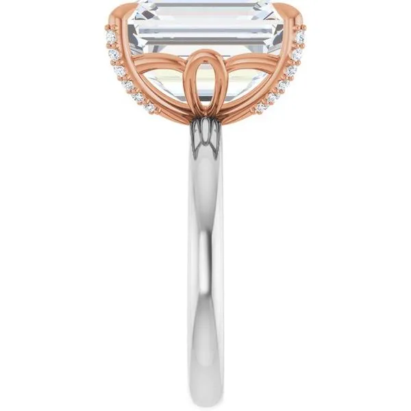 Claw-Prong Accented Engagement Ring Image 4 Hudson Valley Goldsmith New Paltz, NY