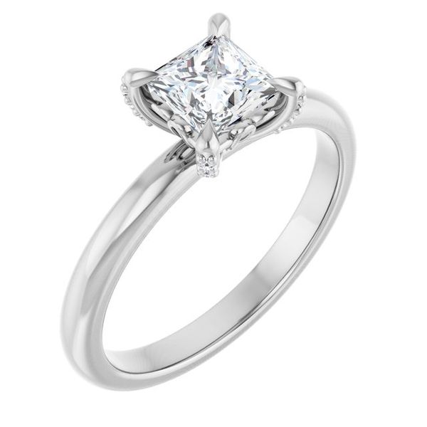Claw-Prong Accented Engagement Ring