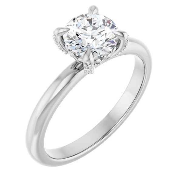Claw-Prong Accented Engagement Ring