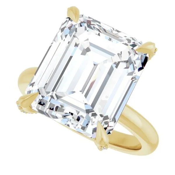 Claw-Prong Accented Engagement Ring Image 5 Hudson Valley Goldsmith New Paltz, NY