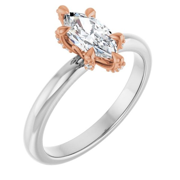Claw-Prong Accented Engagement Ring