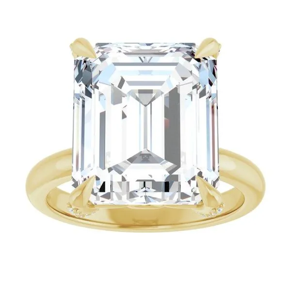 Claw-Prong Accented Engagement Ring Image 3 Hudson Valley Goldsmith New Paltz, NY