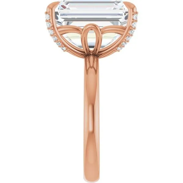 Claw-Prong Accented Engagement Ring Image 4 Hudson Valley Goldsmith New Paltz, NY