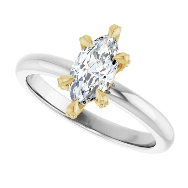 Claw-Prong Accented Engagement Ring Image 5 Hudson Valley Goldsmith New Paltz, NY