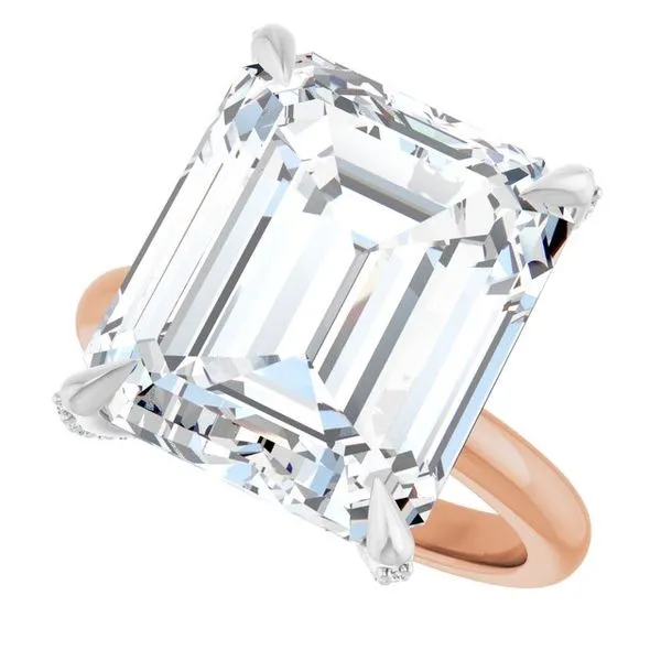 Claw-Prong Accented Engagement Ring Image 5 Hudson Valley Goldsmith New Paltz, NY