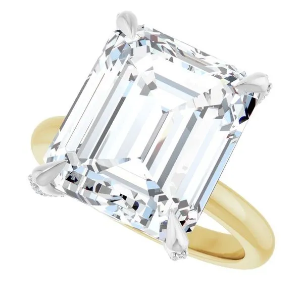 Claw-Prong Accented Engagement Ring Image 5 Hudson Valley Goldsmith New Paltz, NY