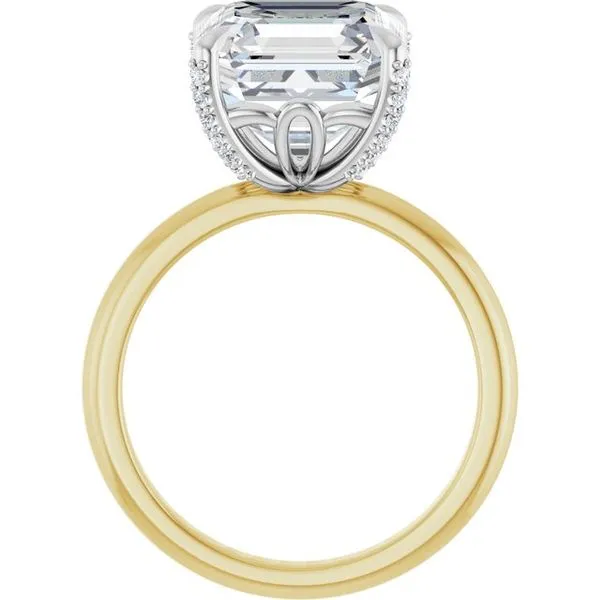 Claw-Prong Accented Engagement Ring Image 2 Hudson Valley Goldsmith New Paltz, NY