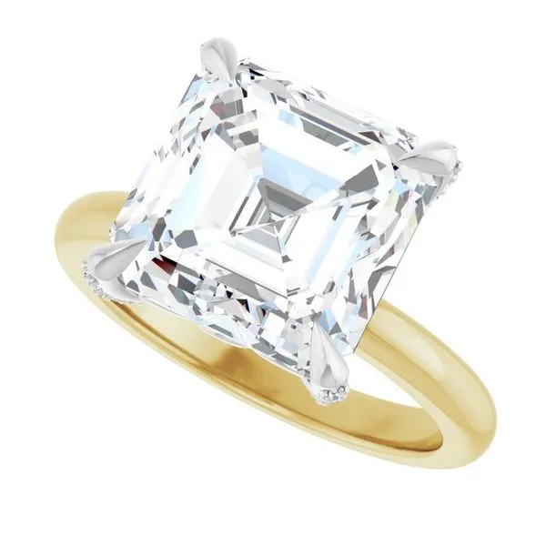 Claw-Prong Accented Engagement Ring Image 5 Hudson Valley Goldsmith New Paltz, NY