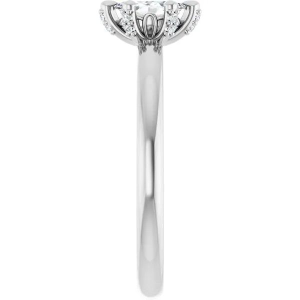 Claw-Prong Accented Engagement Ring Image 4 House of Silva Wooster, OH