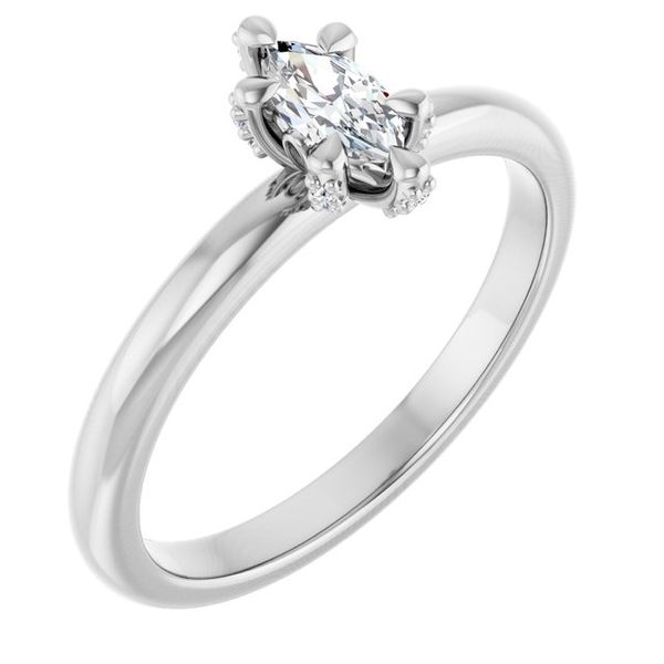 Claw-Prong Accented Engagement Ring