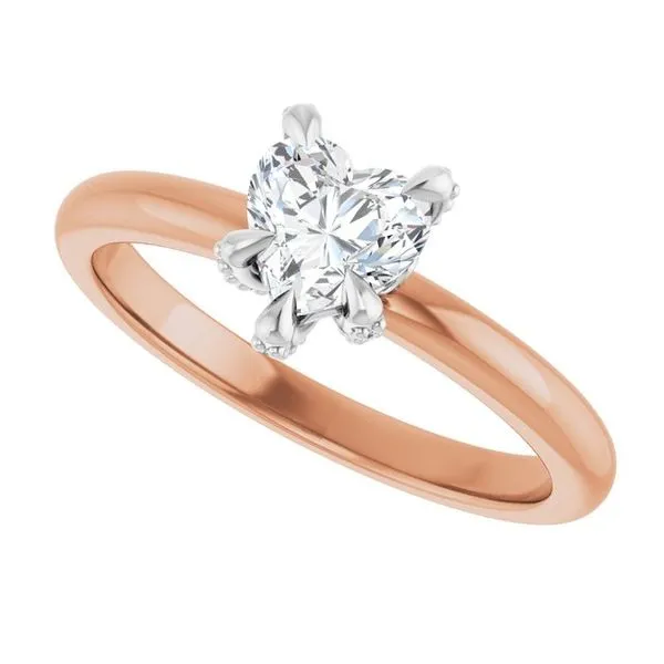 Claw-Prong Accented Engagement Ring Image 5 Hudson Valley Goldsmith New Paltz, NY