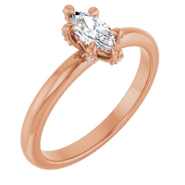 Claw-Prong Accented Engagement Ring