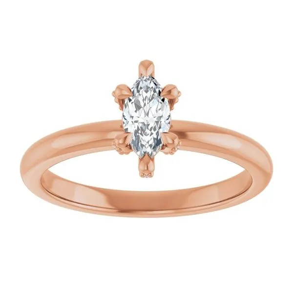 Claw-Prong Accented Engagement Ring Image 3 Hudson Valley Goldsmith New Paltz, NY