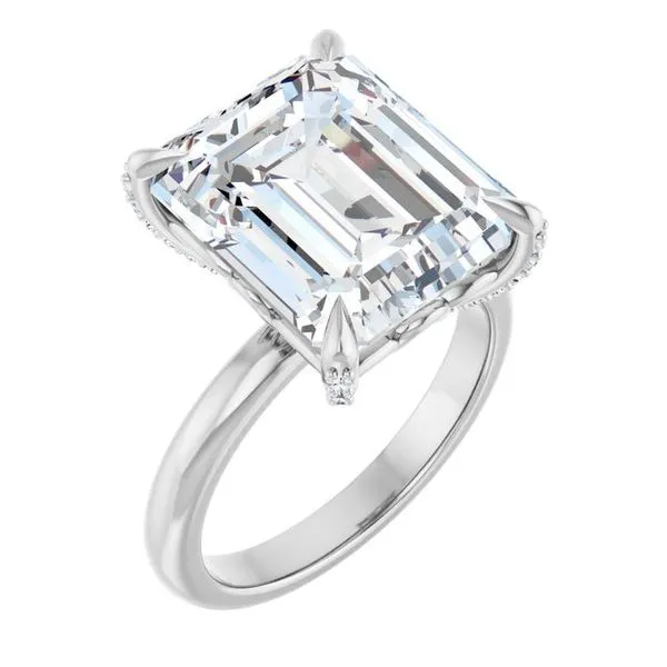 Claw-Prong Accented Engagement Ring