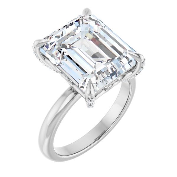 Claw-Prong Accented Engagement Ring