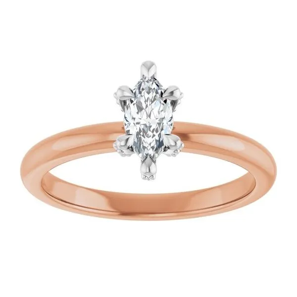 Claw-Prong Accented Engagement Ring Image 3 Hudson Valley Goldsmith New Paltz, NY