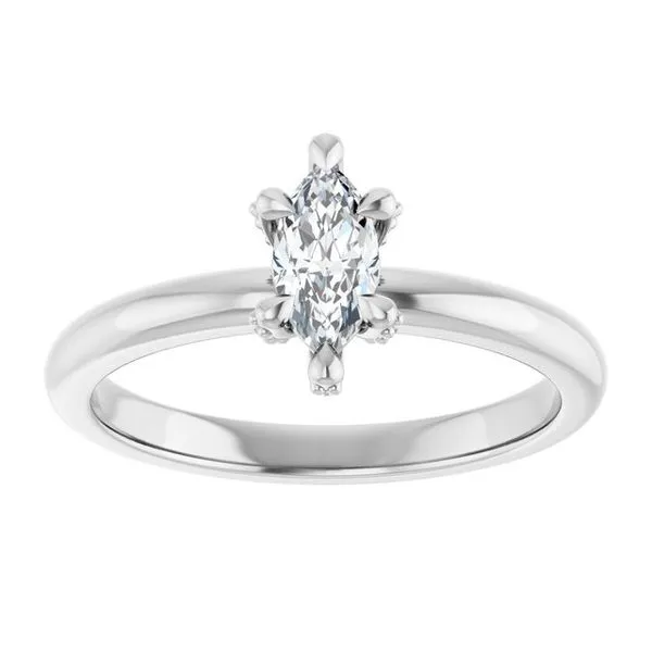 Claw-Prong Accented Engagement Ring Image 3 Michael Szwed Jewelers Longmeadow, MA