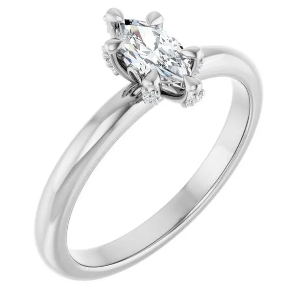 Claw-Prong Accented Engagement Ring JF Jones Jewelers Rochester, NY