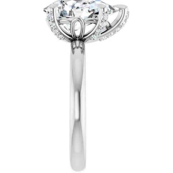 Claw-Prong Accented Engagement Ring Image 4 The Jewelry Source El Segundo, CA