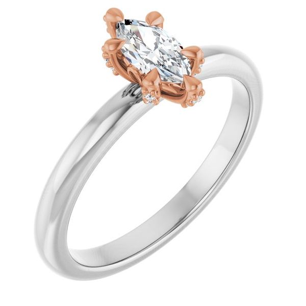 Claw-Prong Accented Engagement Ring
