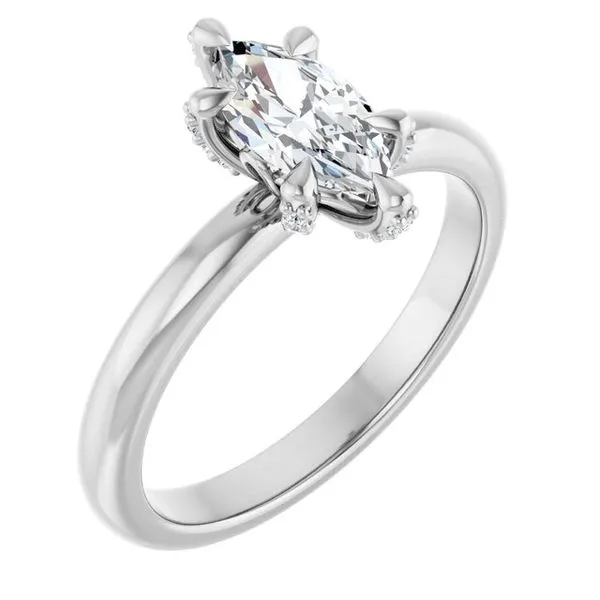 Claw-Prong Accented Engagement Ring Don's Jewelry & Design Washington, IA