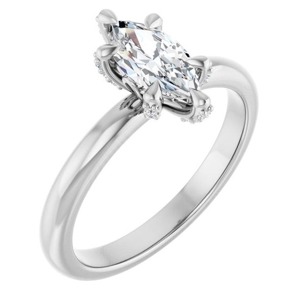 Claw-Prong Accented Engagement Ring