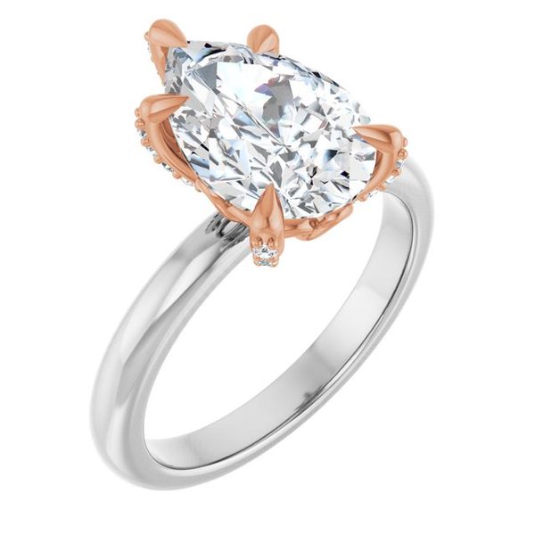Claw-Prong Accented Engagement Ring