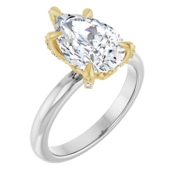 Claw-Prong Accented Engagement Ring