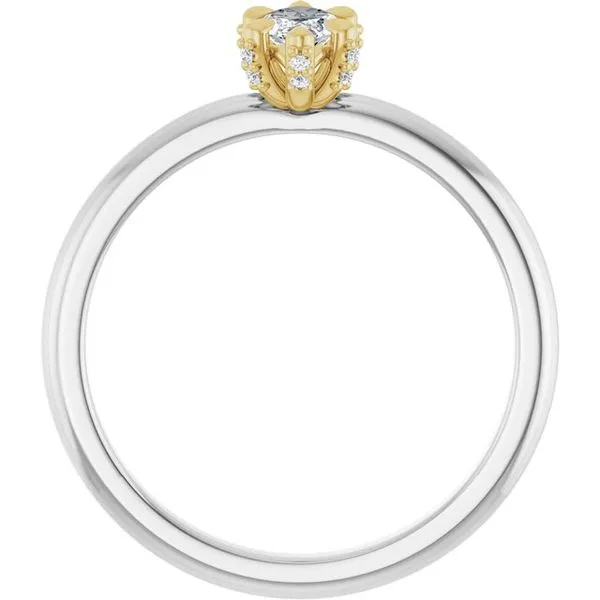 Claw-Prong Accented Engagement Ring Image 2 Hudson Valley Goldsmith New Paltz, NY