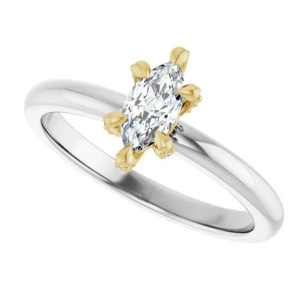 Claw-Prong Accented Engagement Ring Image 5 Hudson Valley Goldsmith New Paltz, NY