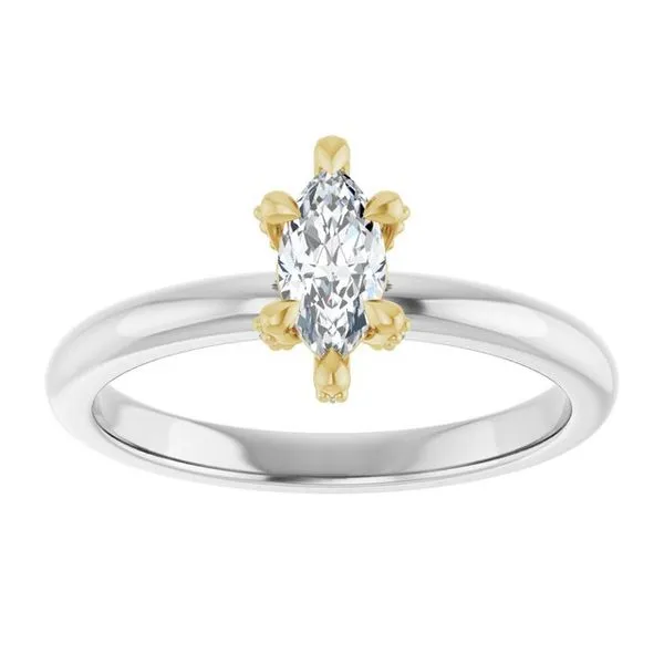 Claw-Prong Accented Engagement Ring Image 3 Hudson Valley Goldsmith New Paltz, NY