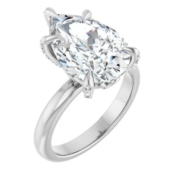 Claw-Prong Accented Engagement Ring