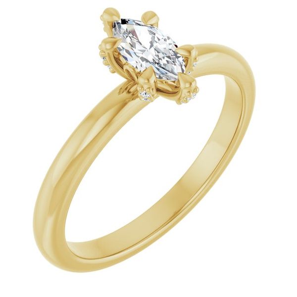 Claw-Prong Accented Engagement Ring