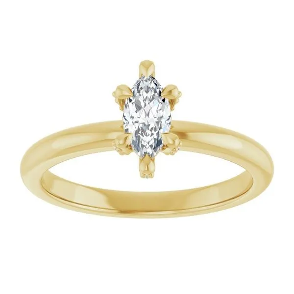 Claw-Prong Accented Engagement Ring Image 3 The Jewelry Source El Segundo, CA