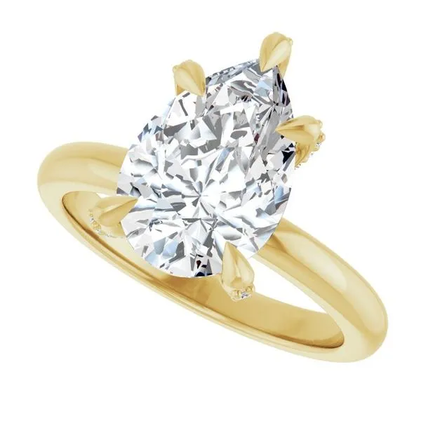 Claw-Prong Accented Engagement Ring Image 5 Hudson Valley Goldsmith New Paltz, NY