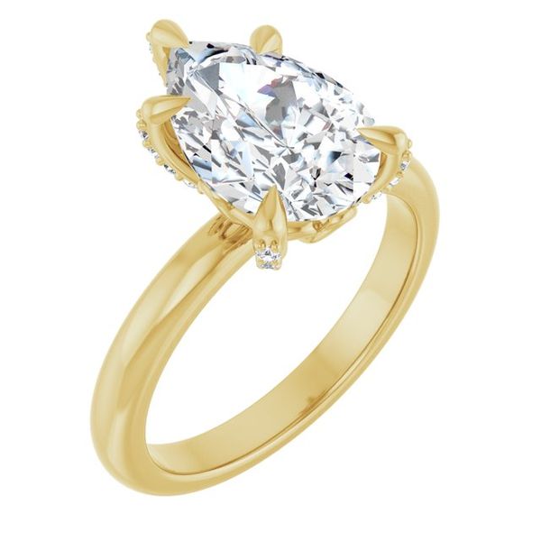 Claw-Prong Accented Engagement Ring