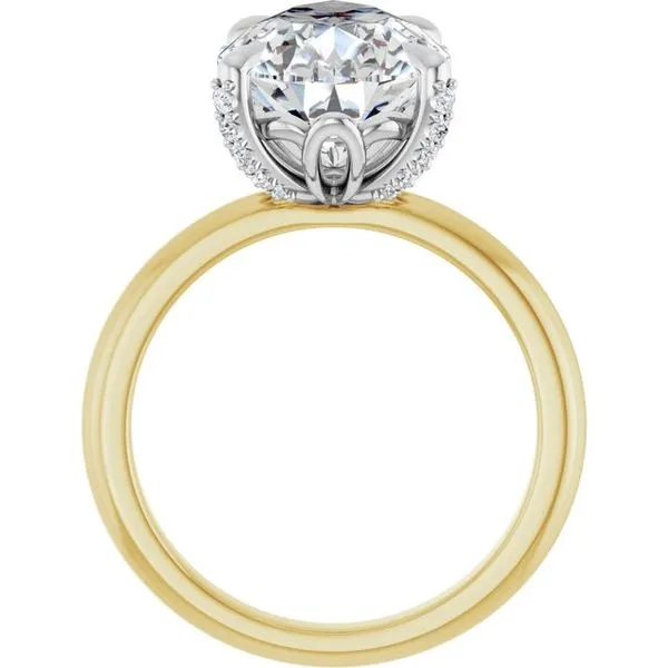 Claw-Prong Accented Engagement Ring Image 2 Hudson Valley Goldsmith New Paltz, NY