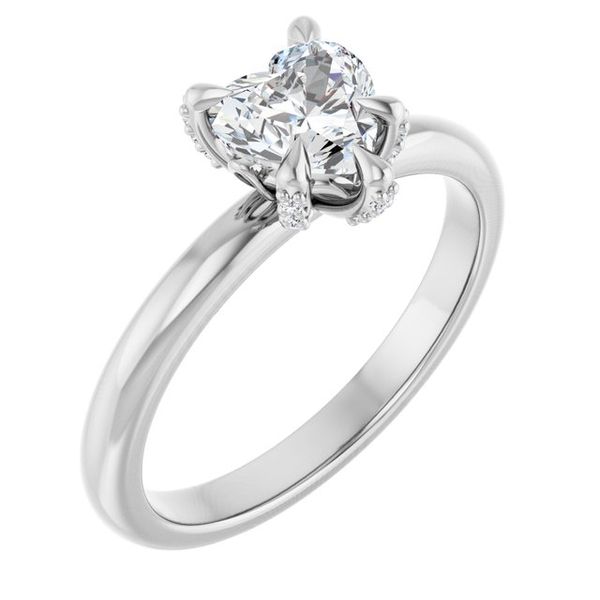 Claw-Prong Accented Engagement Ring