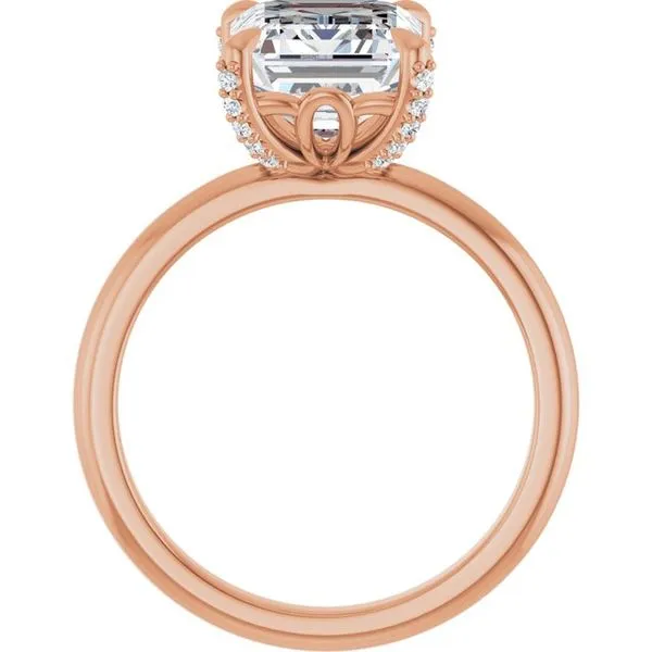 Claw-Prong Accented Engagement Ring Image 2 Hudson Valley Goldsmith New Paltz, NY