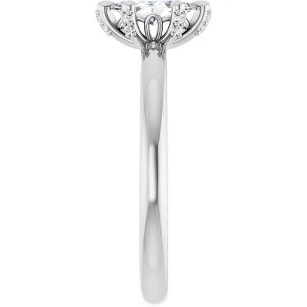 Claw-Prong Accented Engagement Ring Image 4 Hudson Valley Goldsmith New Paltz, NY