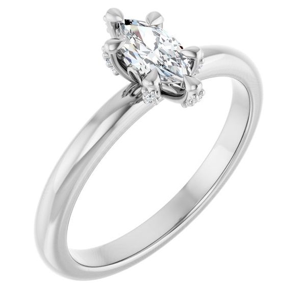 Claw-Prong Accented Engagement Ring