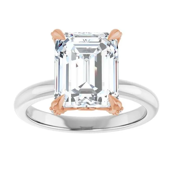 Claw-Prong Accented Engagement Ring Image 3 Hudson Valley Goldsmith New Paltz, NY