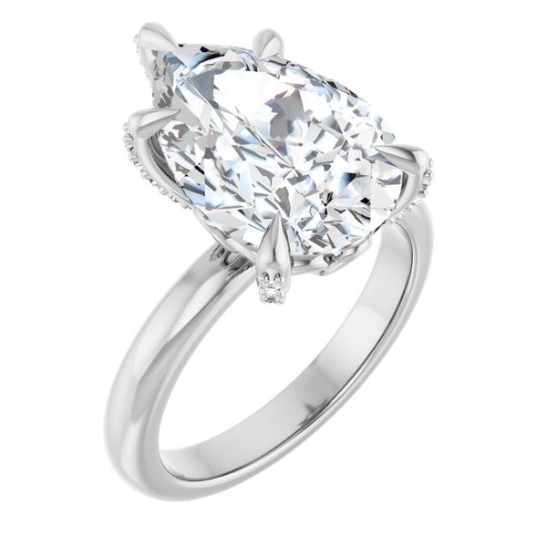 Claw-Prong Accented Engagement Ring