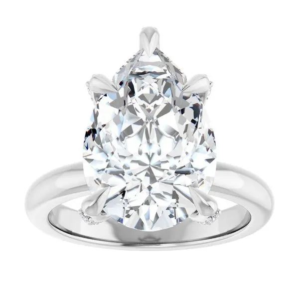Claw-Prong Accented Engagement Ring Image 3 The Jewelry Source El Segundo, CA