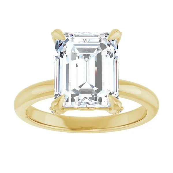 Claw-Prong Accented Engagement Ring Image 3 Hudson Valley Goldsmith New Paltz, NY